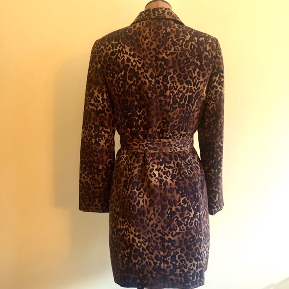 Leopard Print Trench Coat by Size 6 - Picture 3 of 15